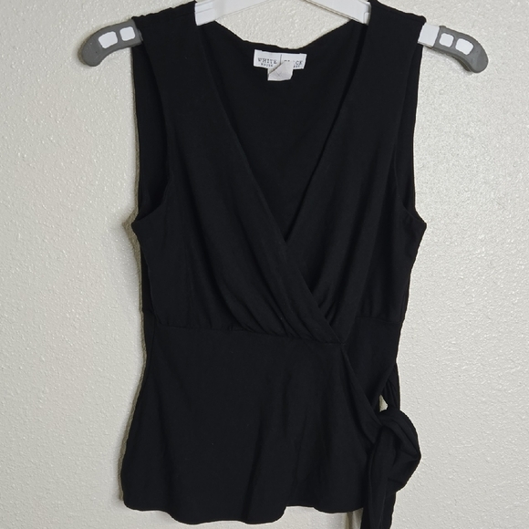 White House Black Market Tops - White House Black Market Black Wrap Blouse